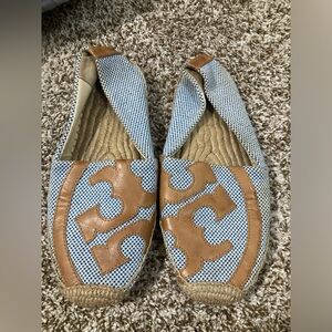 Tory Burch Lonnie Espadrilles Textile Sandals Women's Size 7.5